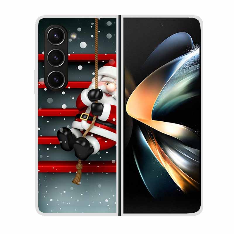 Christmas Cover For Samsung Galaxy Z Fold 5 5G Cases ZFold3 4 2 Clear Plastic Hard Back Cases For Samsung Z Fold 3 Phone Covers