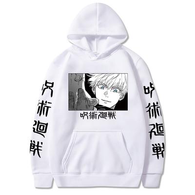 Japanese Anime Jujutsu Kaisen Gojo Satoru Graphic Hoodies Oversized Hooded Vintage Long Sleeves Hoodie Men Women Clothes