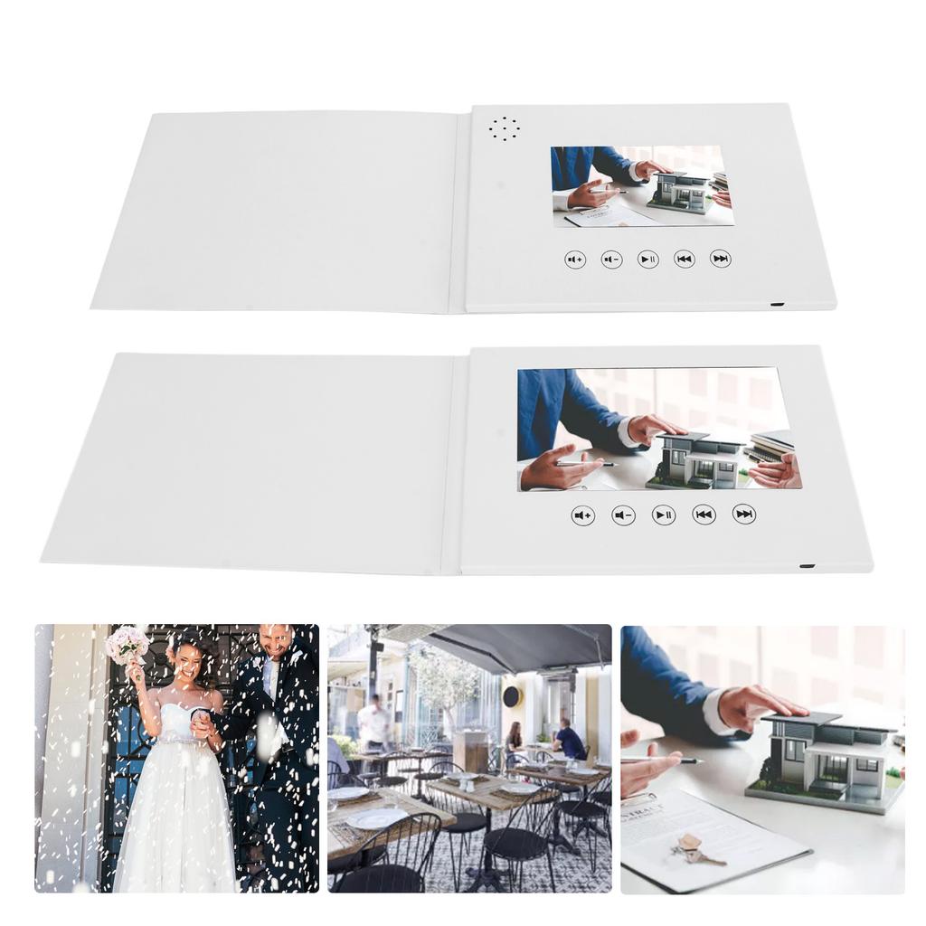 Tarjeta de felicitación de video USB Tarjeta de felicitación de video de moda Folleto de video Reproducción de video HD para decoraciones de boda