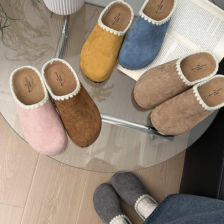 Thick-bottomed Boken Bag Head Half Slippers, Women's Outer Wear Lazy One Pedal 2025 Spring New Skirt Muller Cool Slippers