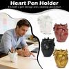 Miniatyr Hjärtformad Pennställ, Hemkontorsförvaring Hartsdekoration, Sminkborsthållare