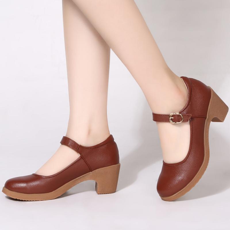 Mid-heel Soft-soled Dance Shoes for Women, Middle-aged and Elderly Mothers, Soft, Comfortable, Wear-resistant and Versatile High Heels