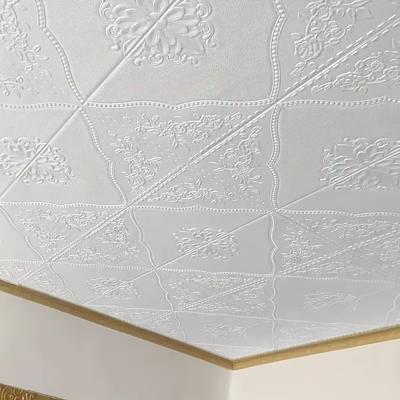Decorative Waterproof Anti-collision Modern 3D Ceiling Self-adhesive Wallpaper 35 * 35cm Kitchen Bedroom Room Background