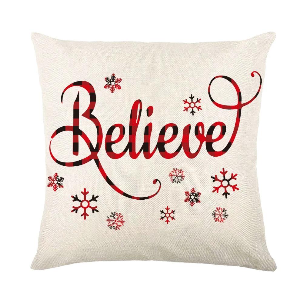 New Christmas Pillow Printed Simple Holiday Pillow Cover Home Sofa Pillow Pillowcase Cushion Wholesale