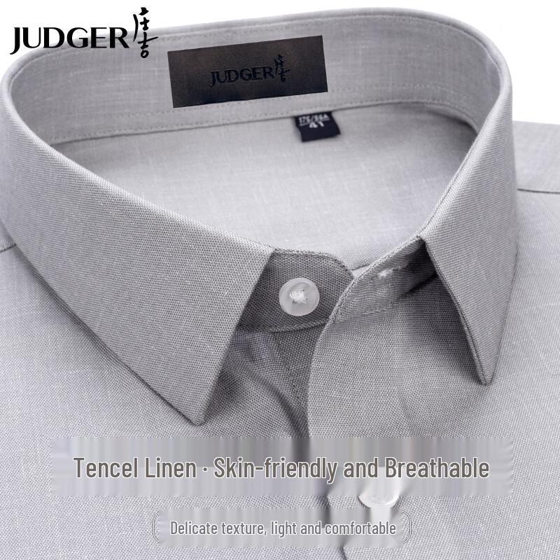 

ZHUANGJI Men s Tencel Linen Blend Long-Sleeve Shirt 180/100A