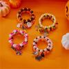 3Piece Halloween Charm Bracelet Spooky Pumpkin Specter Pendant Jewelry Adjustable Alloy Wristband Present for Kids Adults