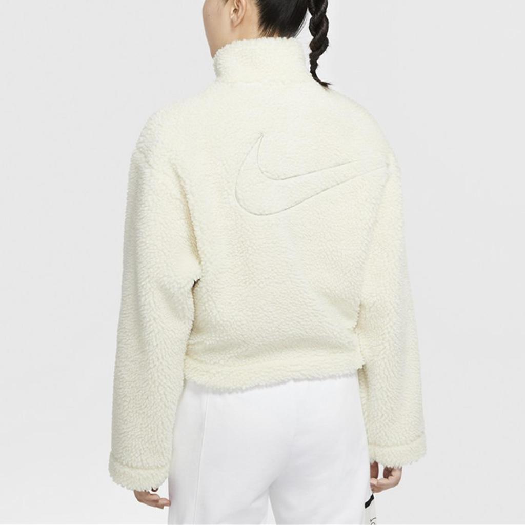 Nike Swoosh Sherpa Warme Winddichte Jacke Damenjacken Weiß CU6640-238