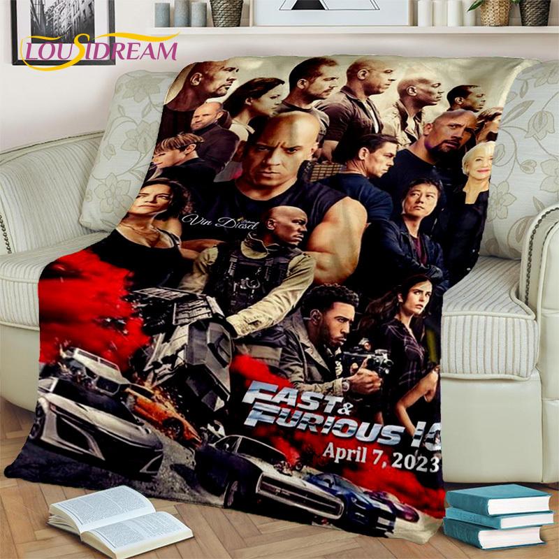 Fast & Furious X 10 Film Druckdecke, Weiche Überwurfdecke für Zuhause Schlafzimmer Bett Sofa Picknick Reise Büro Abdeckdecke Kinder