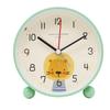 Round Cute Cartoon Animal Clock 4.5-inch Alarm Clock for Children and Students Bedside Silent Sweep Second Night Light