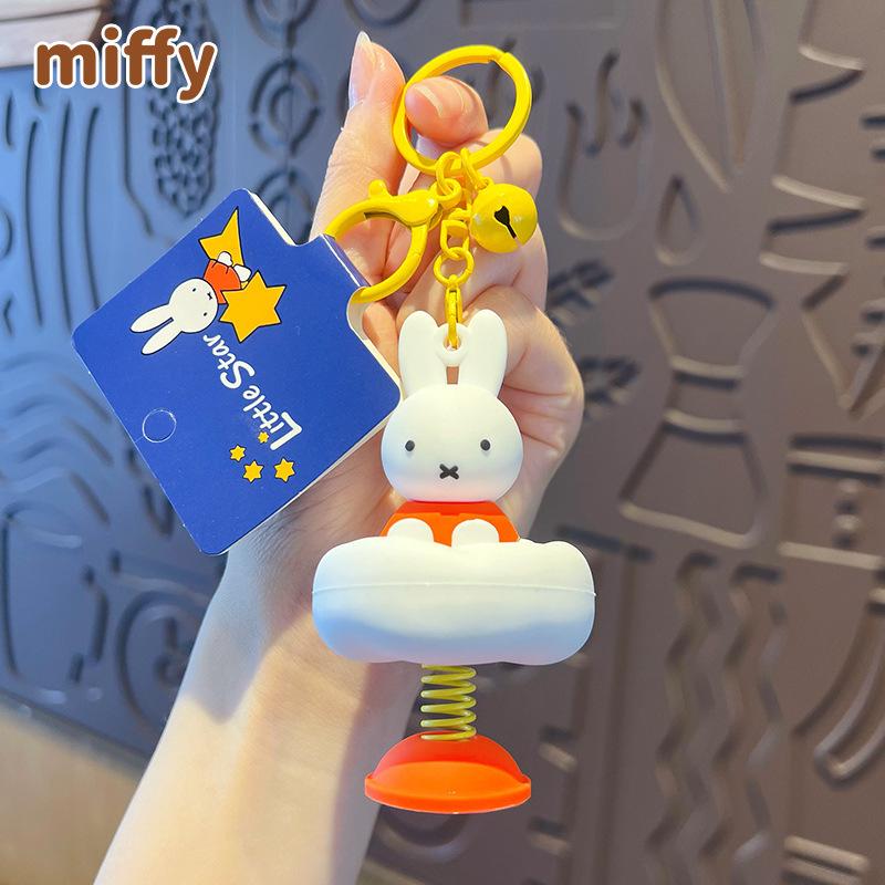 New Kawaii Miffy Rabbit Keychain Cartoon Couple Backpack Pendant Car Key Accessories Creative Festival Gifts