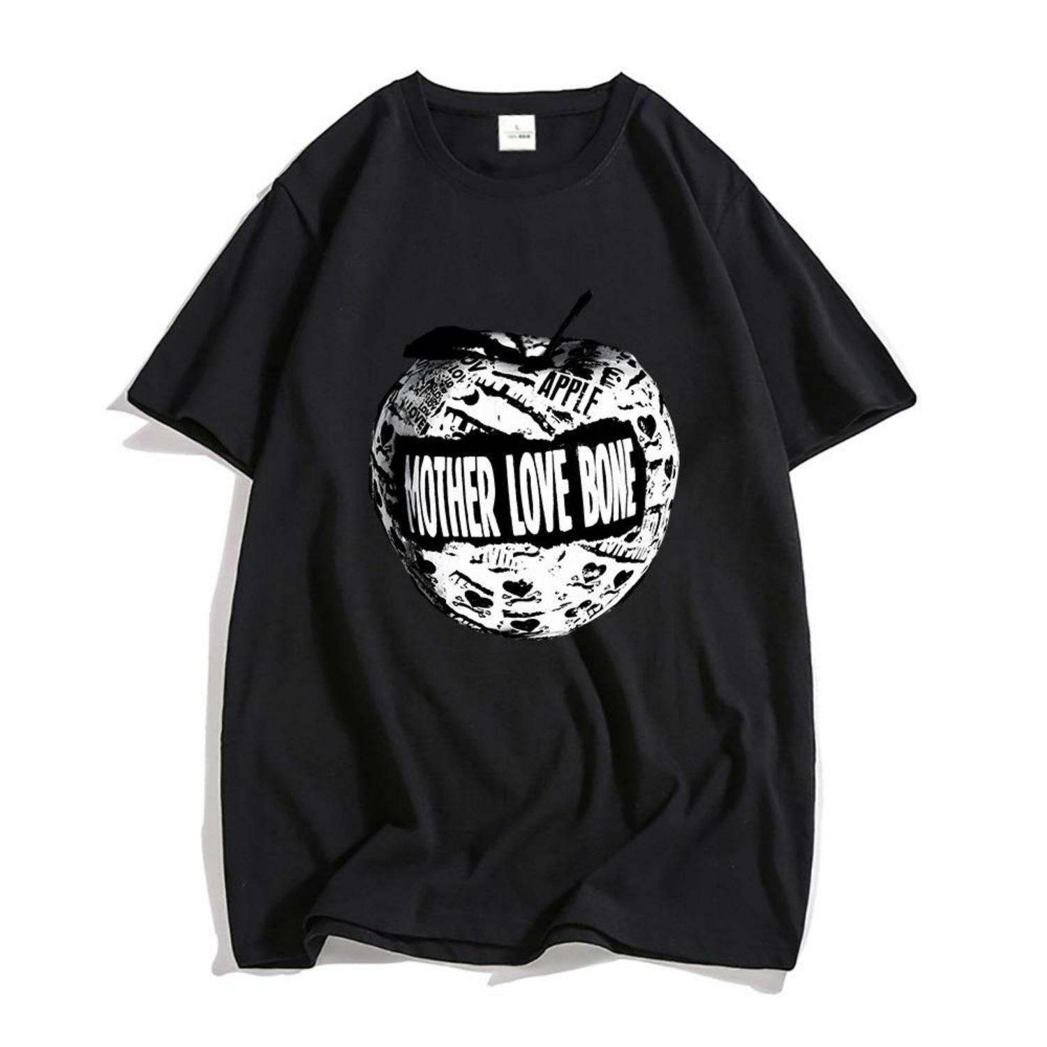 

M-mother Love Bone Music Band T Shirts MEN Grunge T-shirts 100% Cotton High Quality Tees Cool Boy Short Sleeve Manga Graphic Top XXXXXL чорний