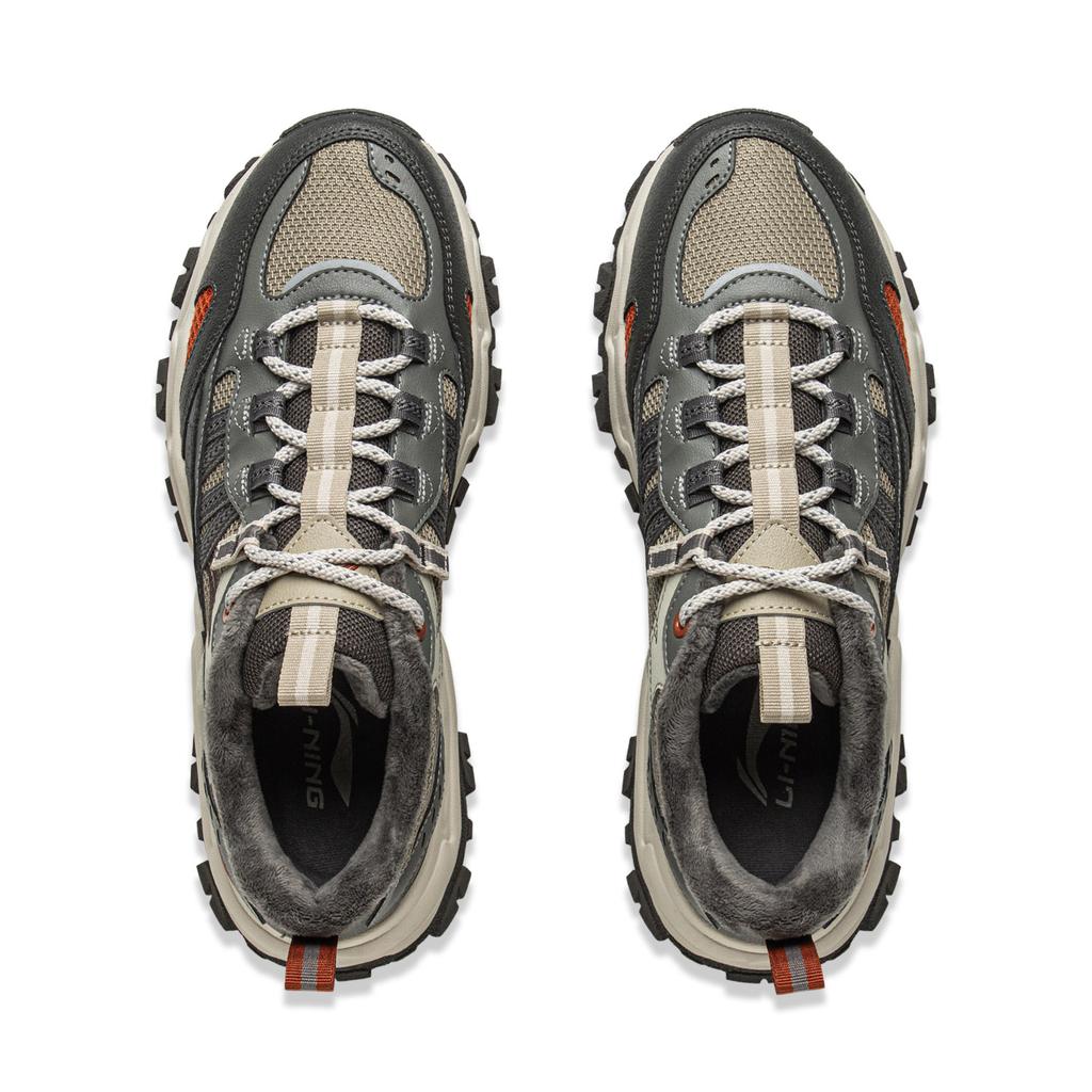 Li Ning Mountain Trek WNTR LOW Cushioning Abrasion Resistant Breathable Low top Casual Shoes Men's Gray AGLV167-2