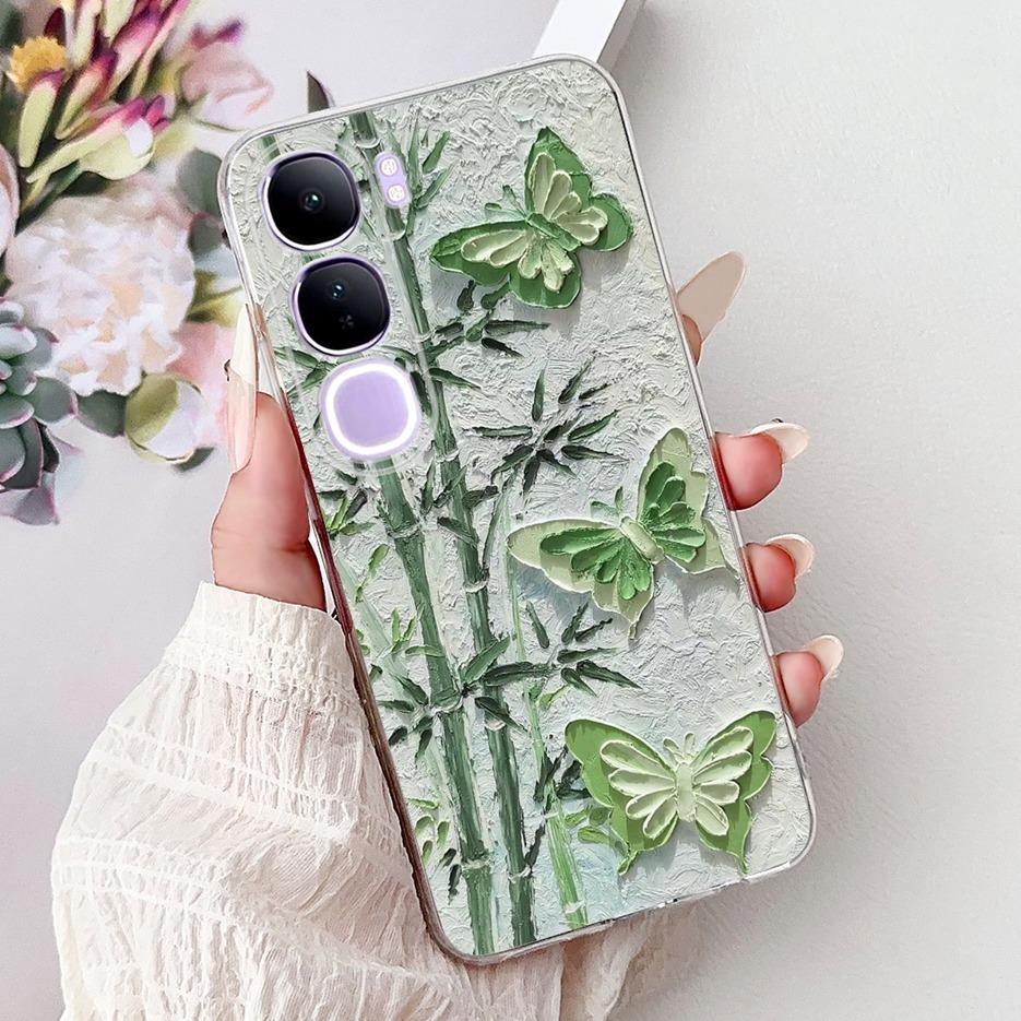 For Vivo Y200 5G Case Vivo V40 Lite Beautiful Butterfly Painted Cover Soft Slim Phone Case For Vivo Y300 Y 200 V40Lite 5G Bumper