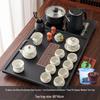 Chaxun 12-Piece Ceramic Tea Set - Persimmon Design Overhead Handle Pot