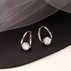 European Geometric Zircon Gold Earrings: Light Luxury for Autumn/Winter