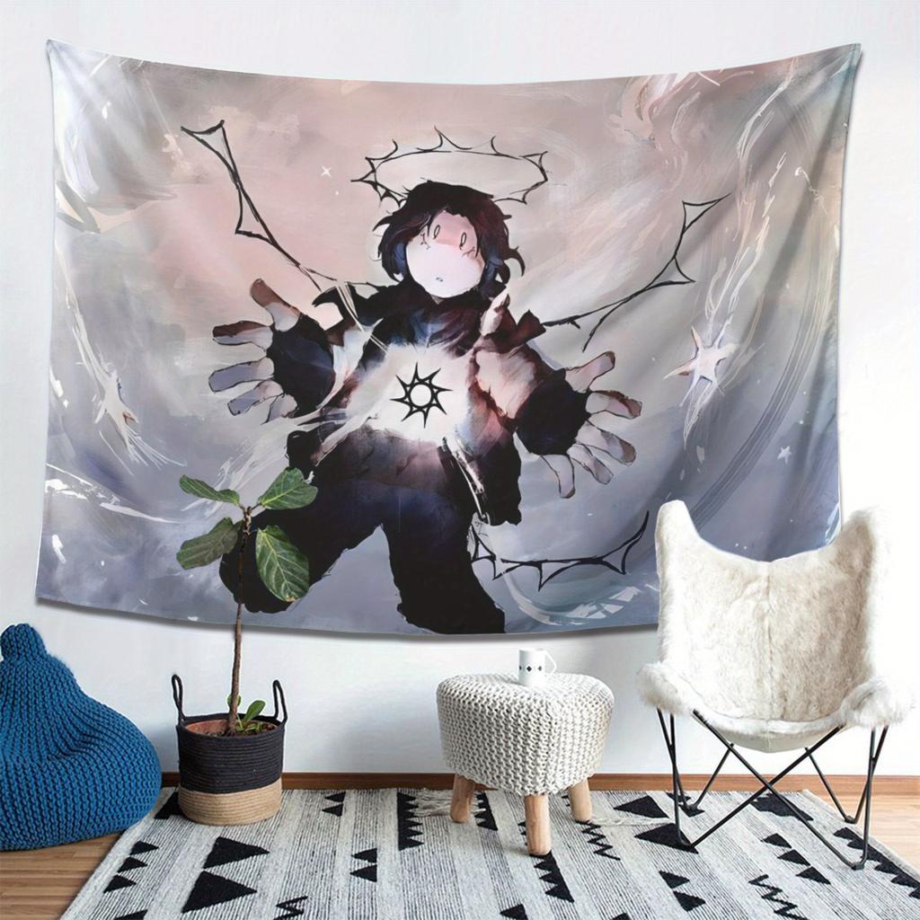Forsaken Anime Character Tapestry - Soft Peach Skin Velvet Wall Hanging, Durable Printed Art Decor For Living Room, Bedroom, Dor