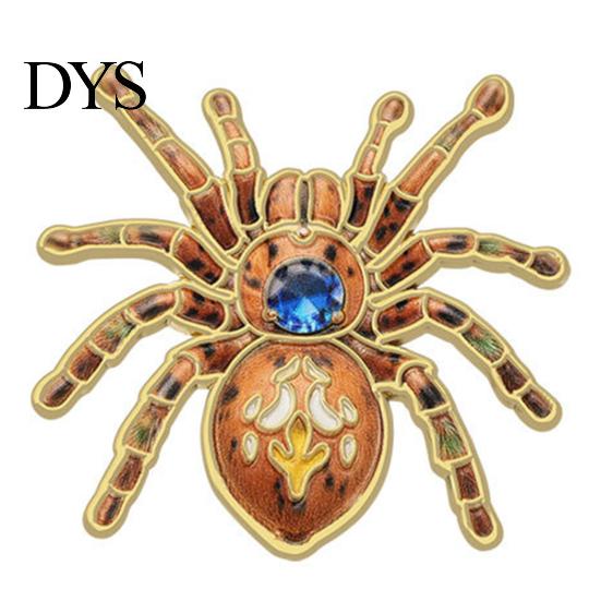 Creative Niche Jewelry Gifts Gothic Spider Brooch Pin, Colorful Rhinestones Decor, Retro Halloween Costume Accessories Alloy Decorative Lapel Pin for