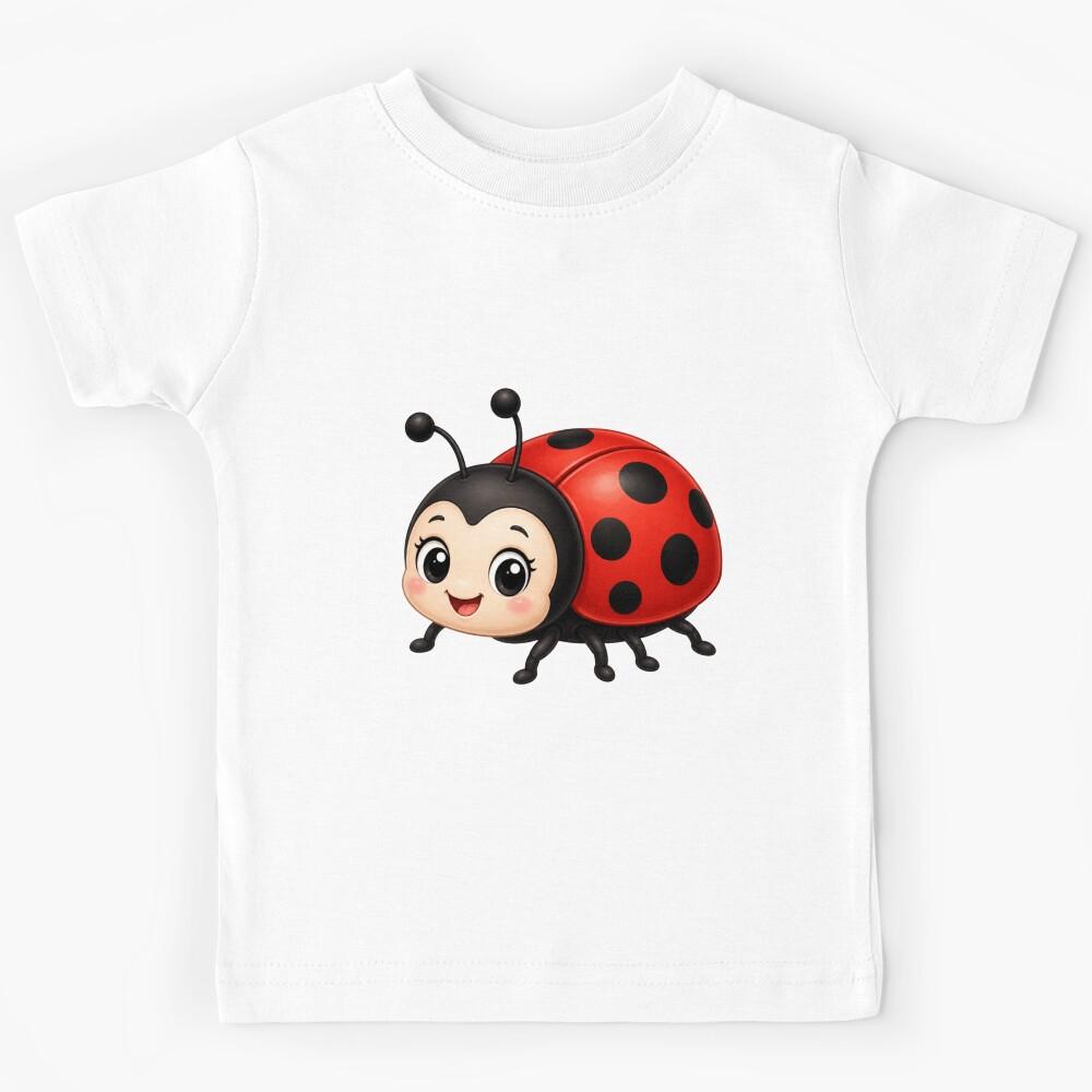 Cute Cartoon Ladybug - Sweet Little Ladybird Illustration Kids T-Shirt 120