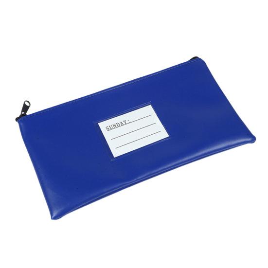 Bank Wallet Zipper Bag Zipper Closure Faux Leather Pockets Cash Cards Keys Storage Pouch Office