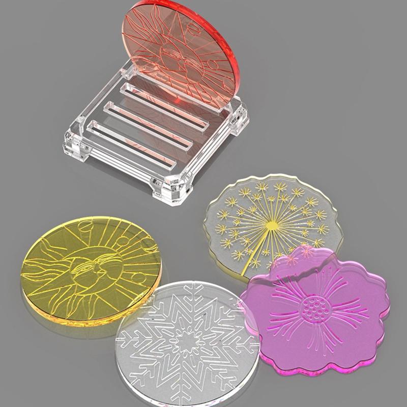 Irregular Flower Pattern Coaster Tray Silicone Mold Epoxy Resin Mold for Stylish Home Decoration Handmade Cup Mat Mould