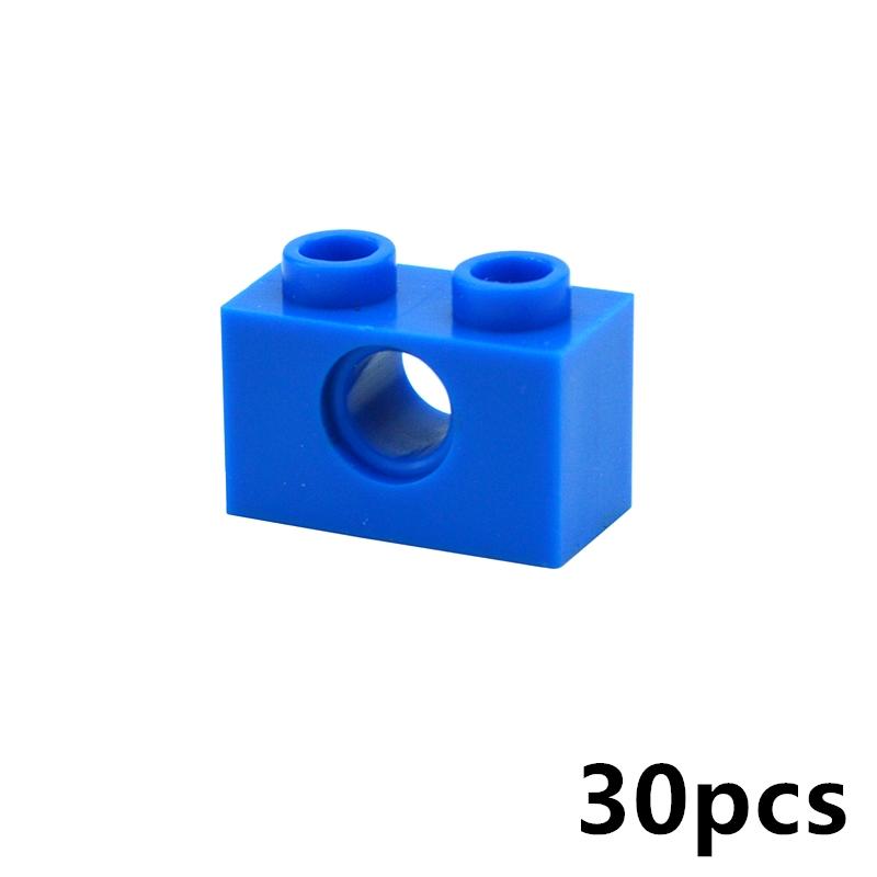 30Pcs MOC Assembles Particles 3700 Brick 1x2 with Hole Thick Building Blocks Parts Classic Brand Kids DIY Technical Gift Toy