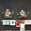 Christmas Santa Gnomes Wood Sign LED Light Up Wreath Wall Window Front Door Hanging Decoration for Festival Home Decors