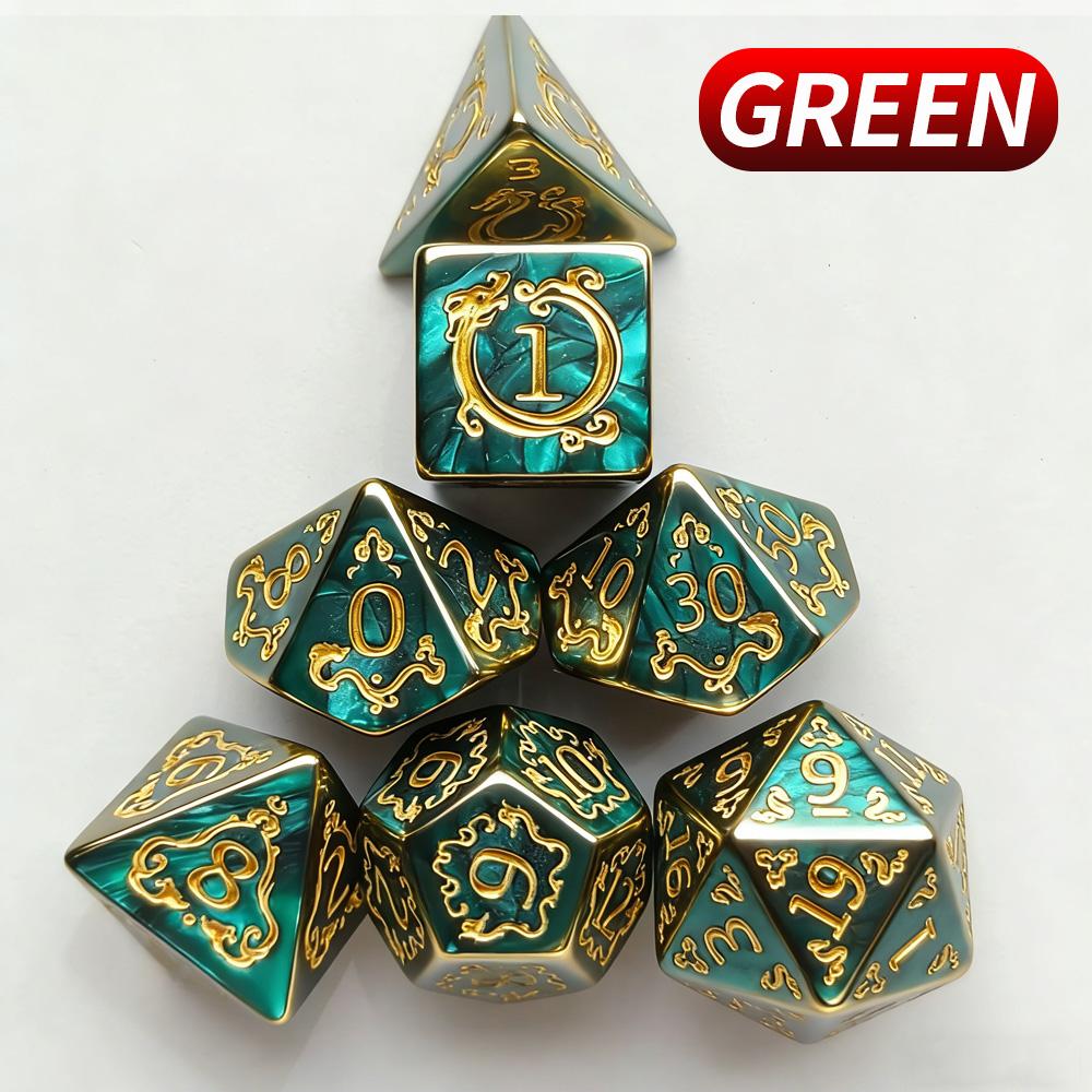 Dragon Design DND Dice Set 7 Piece - Polyhedral Dice for Tabletop RPG Board Game Gift & Gaming Supplies