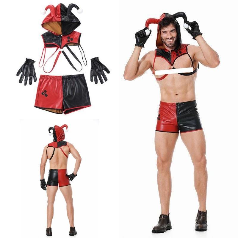 Verführerisches Bühnenoutfit für Nachtclubs Herren Halloween Clown Dessous