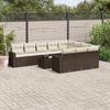 VidaXL Garden Lounge and Cushions 11 Pcs, Patio Sofas, Furniture Set, Outdoor Terrace Furniture, Brown 3219493