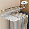 10pcs Z-Shaped Trouser Hangers, Stainless Steel Space Saving Clothes Hangers for Pants Sweater Jacket, Home Retail Store Display