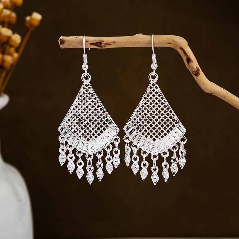 BLINGBAY Dámské novočeské dámské dlouhé náušnice v etnickém stylu se střapcem Osobnost Retro Holiday Jednoduché Univerzální Náušnice