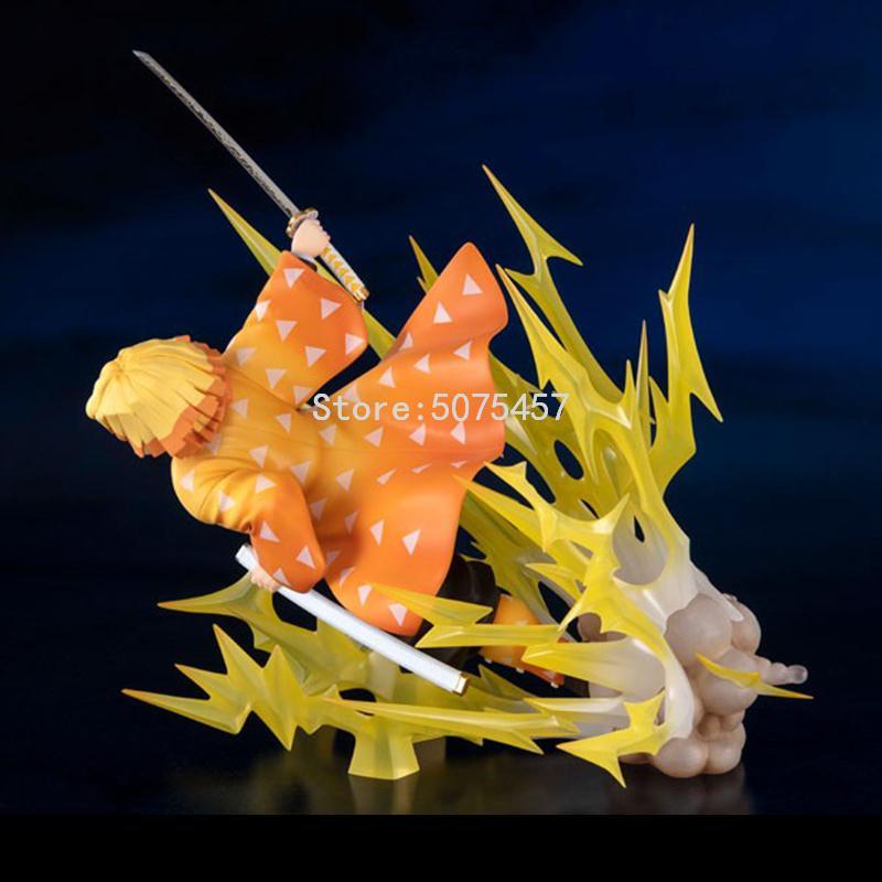 21cm Demon Slayer Anime Figure Kimetsu No Yaiba Agatsuma Zenitsu Action Figure Kamado Tanjirou Figurine Collectible Model Toys