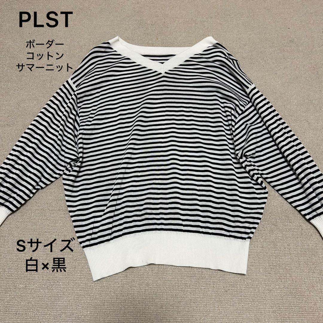 Good conditionPLST Summer knit striped knit cotton S size