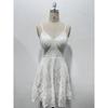 Women Sexy Sequined Spaghetti Strap V Neck Short A Line Formal Party Dress
