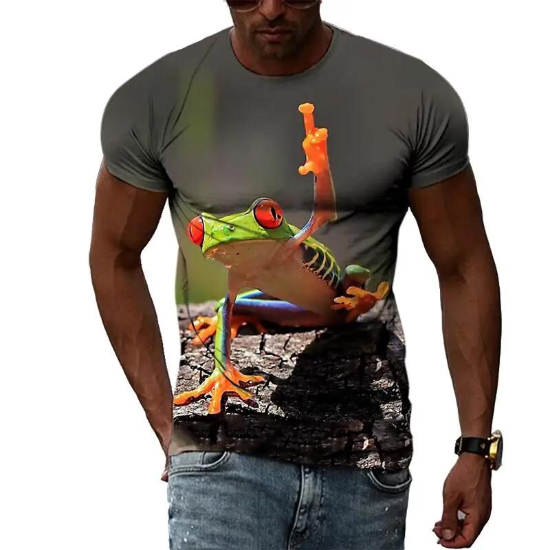 Funny Frog T-Shirts Animal 3D Print Streetwear Girl And Boy Fashion Oversized Short Sleeve T Shirt Kids Tees Tops Children's Clothing