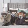 Bungo Stray Dogs Blanket Japan Cartoon Hat Camping Flannel Bedding Throws Super Warm Outdoor Design Bedspread Gift Idea