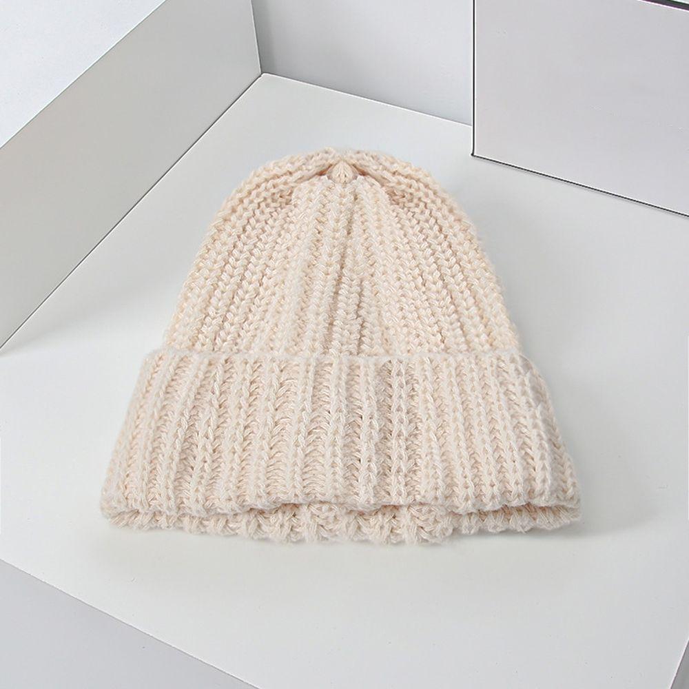 Windproof Warm Winter Fashion Korean Style Beanies Knitted Hat Solid Color Women Hat