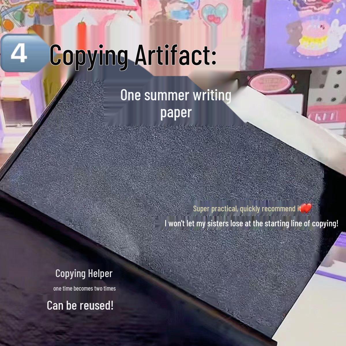 

Xiaohongshu-Style A4 Black Non-Stick Carbon Paper for Student Copies Reusable black carbon paper 2-3 times [10 sheets]