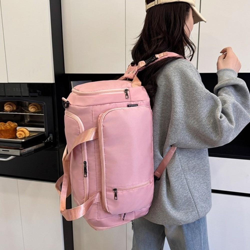 Oxford Cloth Travel Luggage Bag Solid Color Duffle Bag Simple Sports Fitness Bag  Gym