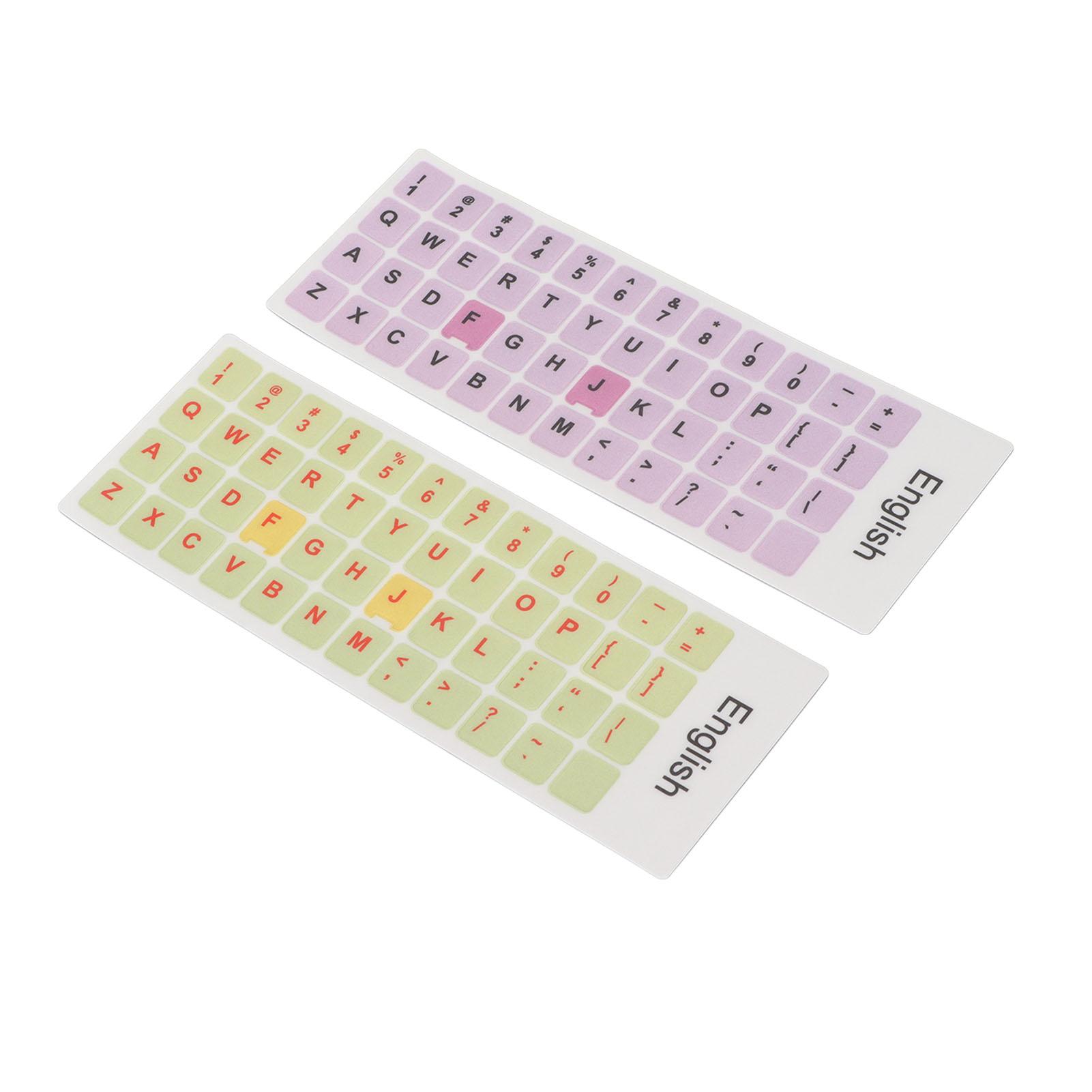 

2pcs Keyboard Stickers Colorful English Language Dustproof Waterproof Coating PVC Material Computer Keycaps Stickers D Type