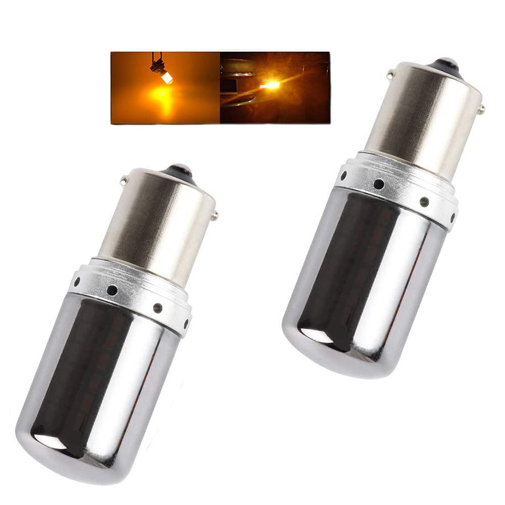 Futwod S25 LED, Single, Turn Signal, Stealth Bulb, HyperFlash Protection, Amber 1156, BAU15S, PY21W,