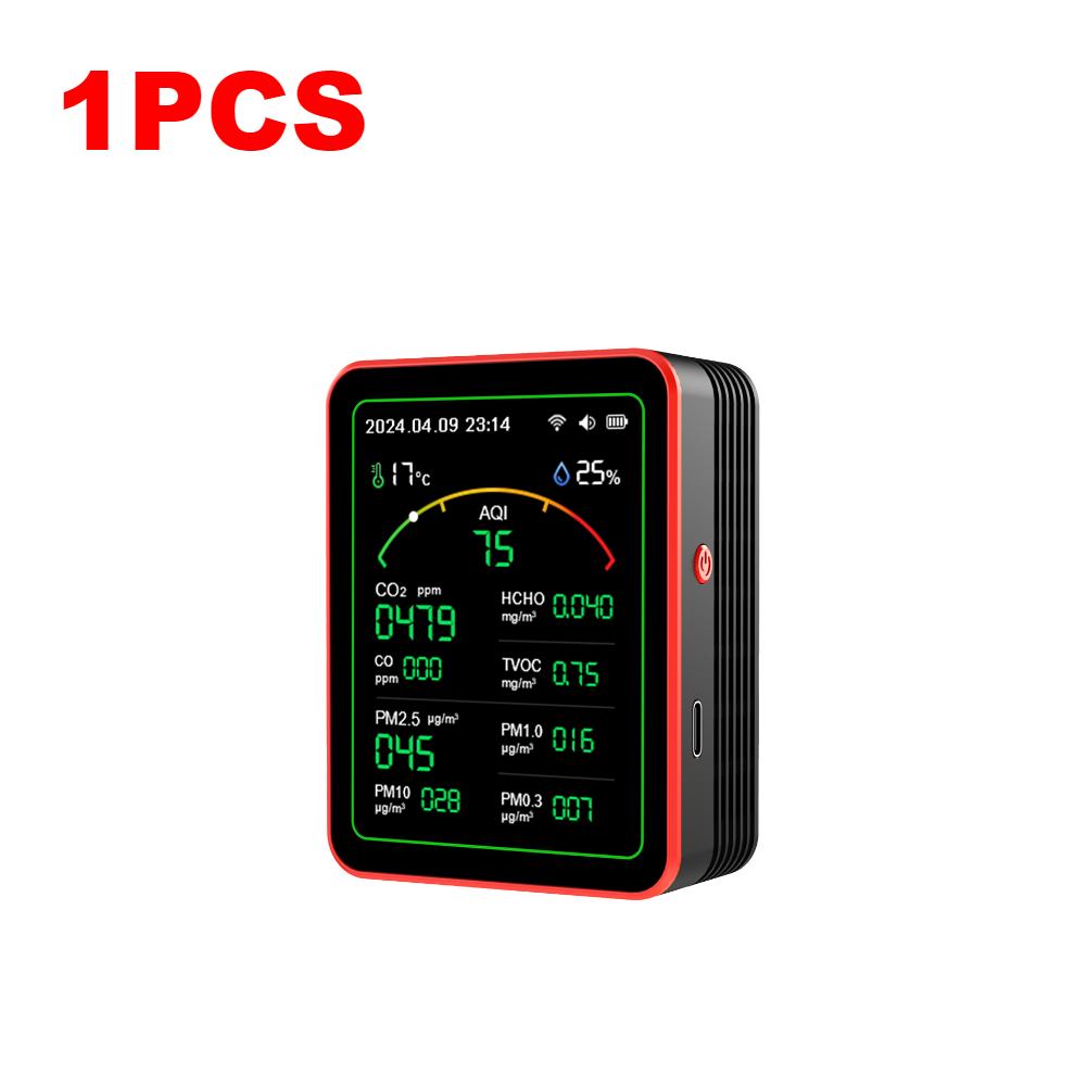 1/2PCS WiFi 15 in 1 Air Quality Monitor TFT Display Portable AQI PM0.3 PM1.0 PM2.5 PM10 Tester APP Control Air Quality Monitor