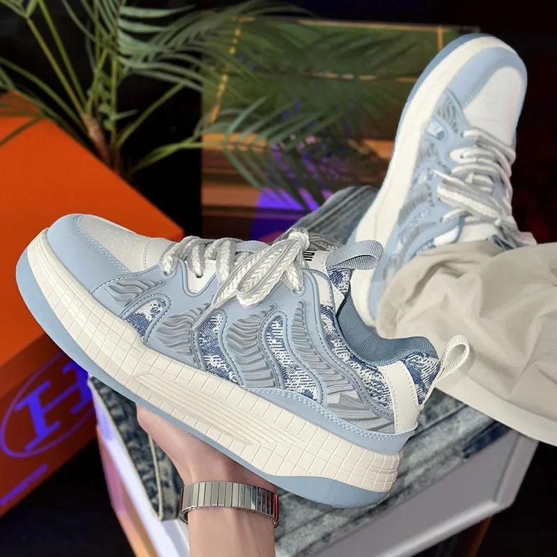 New Fashion Spring Autumn Sneakers Men Board Shoes Flats Vulcanize Outdoor Casual Sports Shoes Men's Thick Sole Bread Shoes