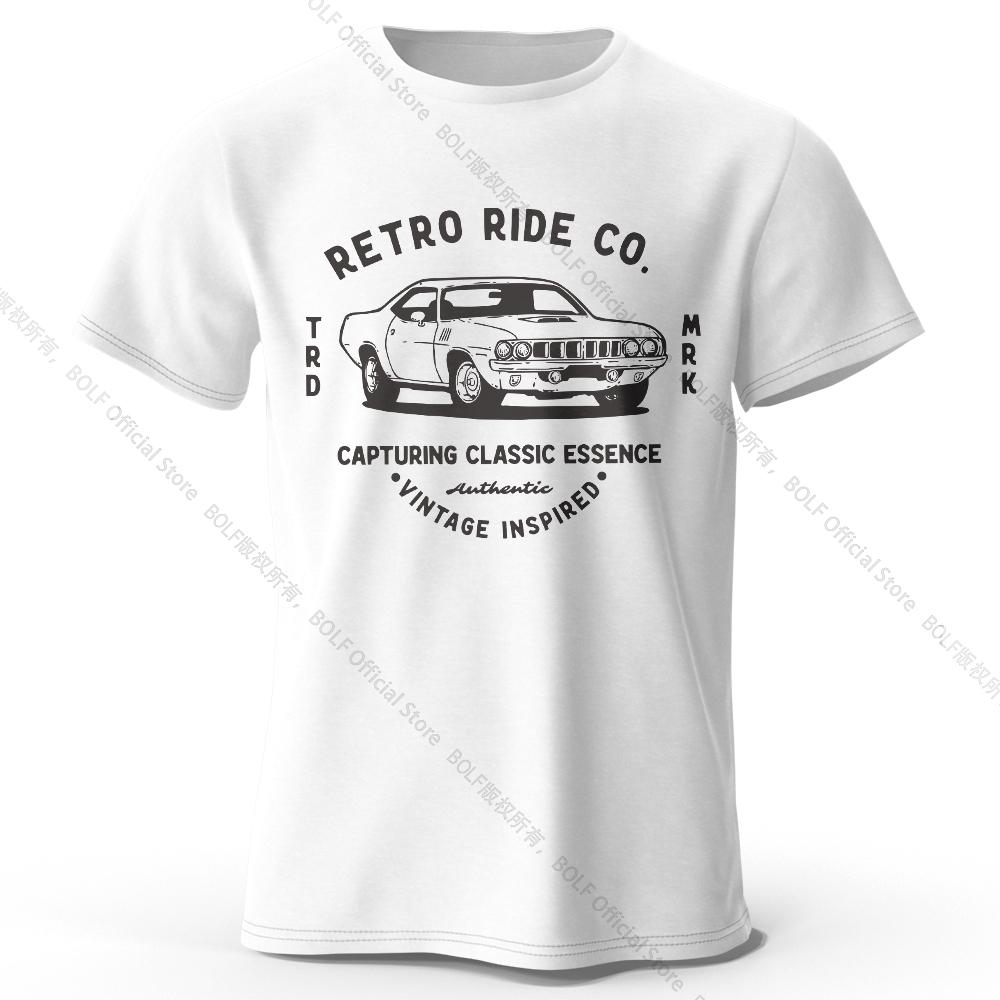 

Mens vintage car Tshirt classic streetwear style as the picture13734 белый