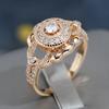 Wbmqda Luxury 585 Rose Gold Color Rings For Women Natural Zircon Setting Retro European Jewelry Accessories