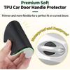 4PCS Car Door Handle Cup Scratch Protector, Soft TPU 3D Carbon Fiber Pattern Door Handle Paint Guard Protective Shield Sticker for Most Vehicles (M)