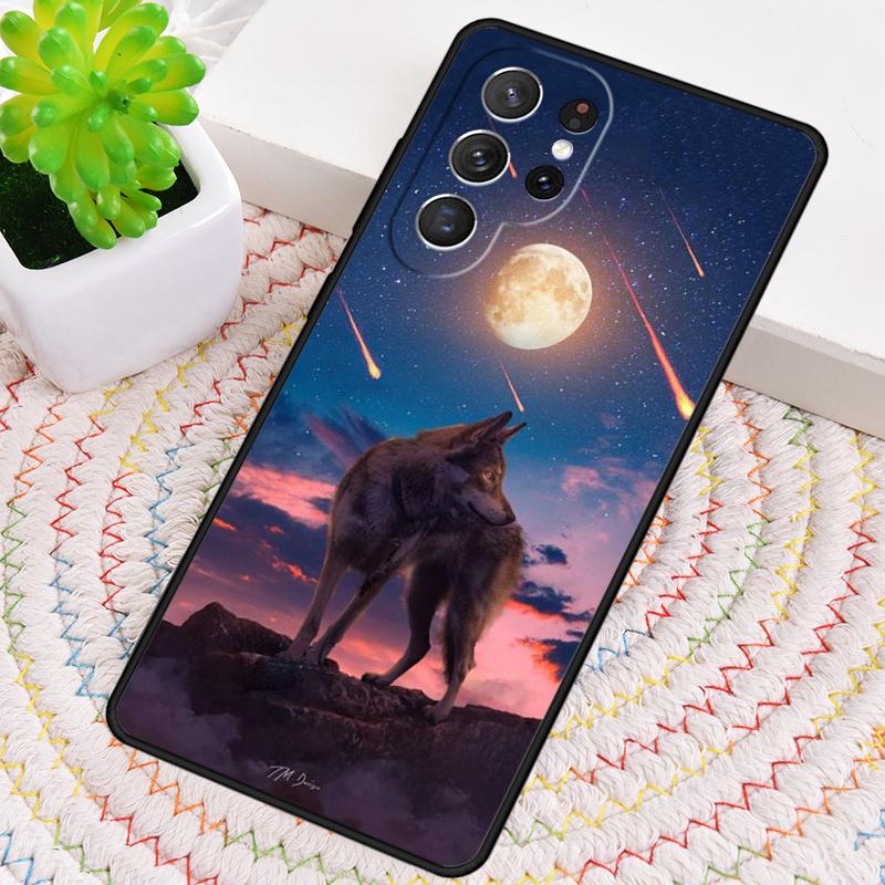 Mond heulender Wolf Muster Silikon Handyhülle Für Samsung Galaxy note 10 pro S26 S25 S24 S23 S22 S21 Plus S25Ultra Capa Cover