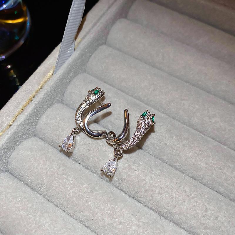 Hadí diamantové C pecky náušnice dámské univerzální náušnice módní náušnice s temperamentem