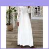 Polyester 3d Effect Long A Line Dress With V Neck And Bubble Sleeves For Spring Summer Womens Fashion