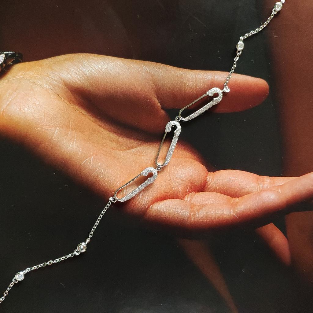Silver Necklace with Cubic Zirkonia (2128847)